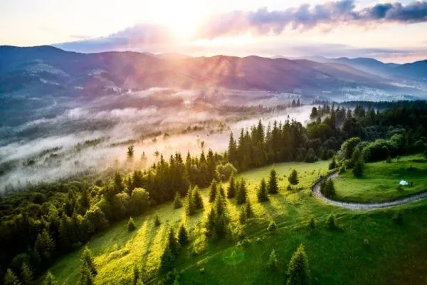 Carpathian Foothills at sunrise